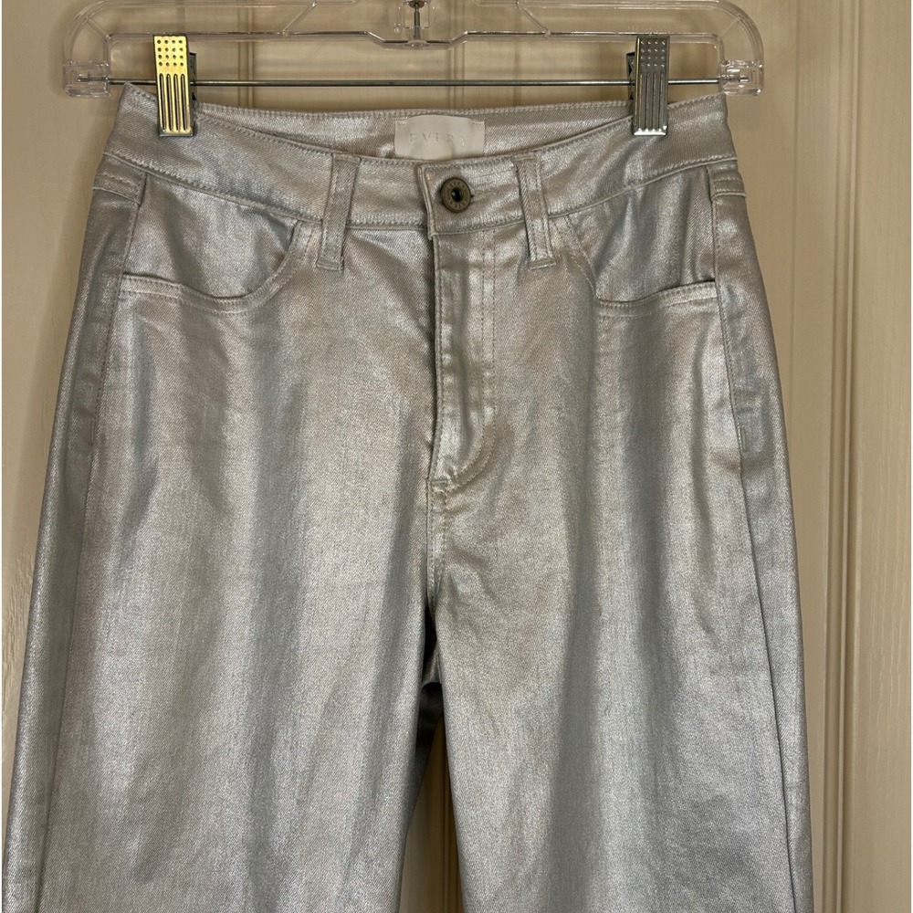 EVERY Silver Metallic High Rise Wide‎ Leg Pants Women's Size 0